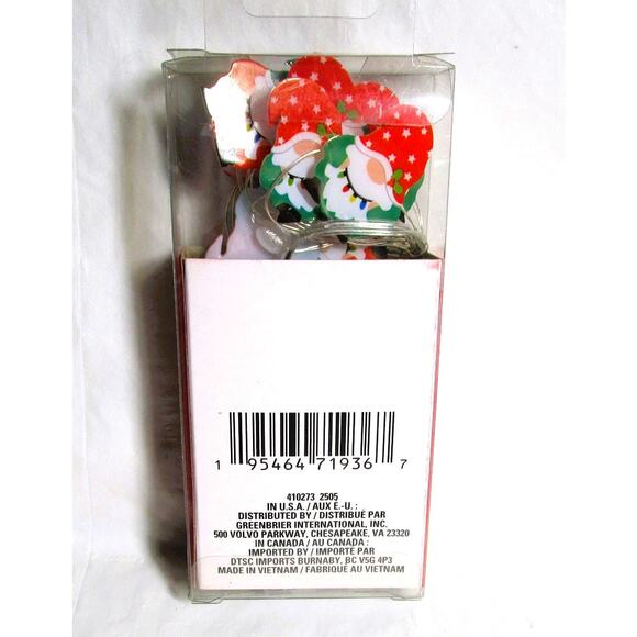 Christmas House LED Santa Gnome String Lights 10 Count 3 Ft Battery DIY Crafts - Picture 4 of 5